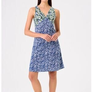 Goldie XS Marrakesh Sundress Blue Green Floral Sleeveless Mini Dress V Neck